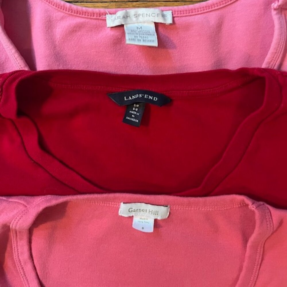 3 Cotton T-Shirts - Garnet Hill, Land's End & Sarah Spencer - Picture 2 of 5